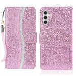 Custodia per telefono in pelle con glitter polvere, For Samsung Galaxy A24 4G, For Samsung Galaxy A34 5G, For Samsung Galaxy A54 5G