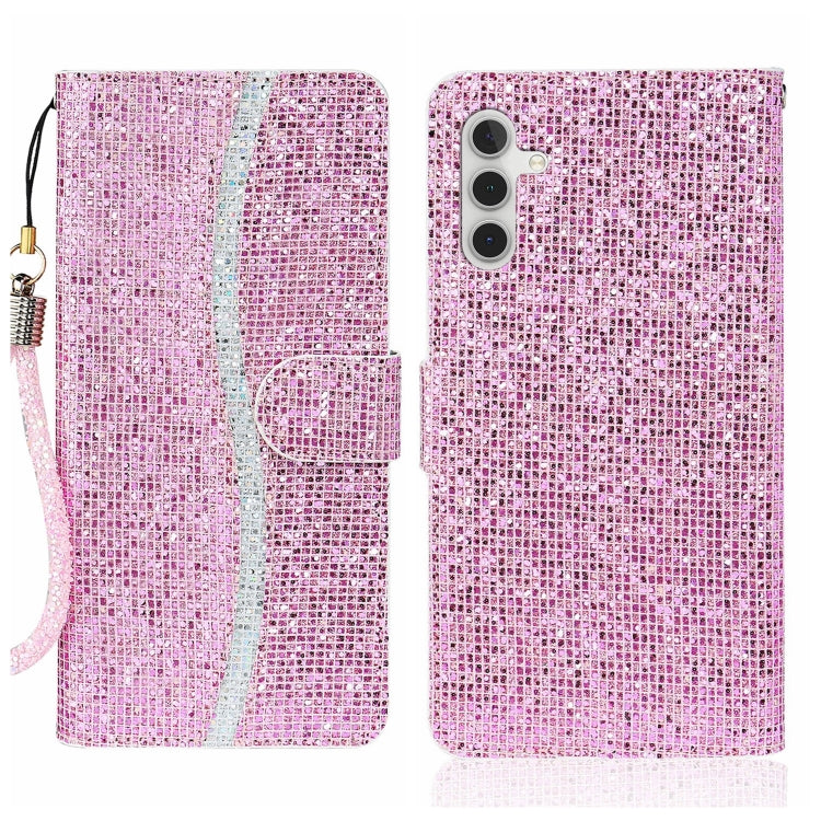 Custodia per telefono in pelle con glitter polvere, For Samsung Galaxy A24 4G, For Samsung Galaxy A34 5G, For Samsung Galaxy A54 5G