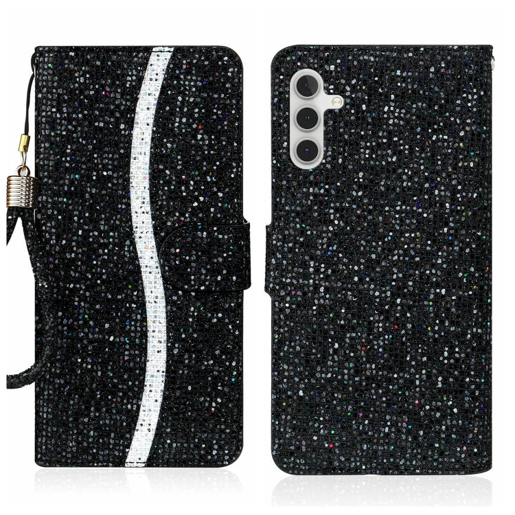 Custodia per telefono in pelle con glitter polvere, For Samsung Galaxy A24 4G, For Samsung Galaxy A34 5G, For Samsung Galaxy A54 5G
