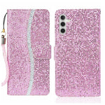 Custodia per telefono in pelle con glitter polvere, For Samsung Galaxy A24 4G, For Samsung Galaxy A34 5G, For Samsung Galaxy A54 5G