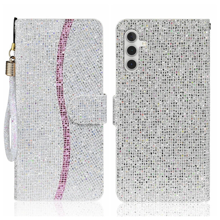 Custodia per telefono in pelle con glitter polvere, For Samsung Galaxy A24 4G, For Samsung Galaxy A34 5G, For Samsung Galaxy A54 5G