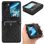 Custodia per telefono in pelle con trama a nido d'ape, For OPPO Find N2 Flip, For OPPO Find N2, For Realme C55 4G, For Realme V30 / V30T 5G
