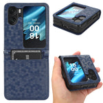 Custodia per telefono in pelle con trama a nido d'ape, For OPPO Find N2 Flip, For OPPO Find N2, For Realme C55 4G, For Realme V30 / V30T 5G