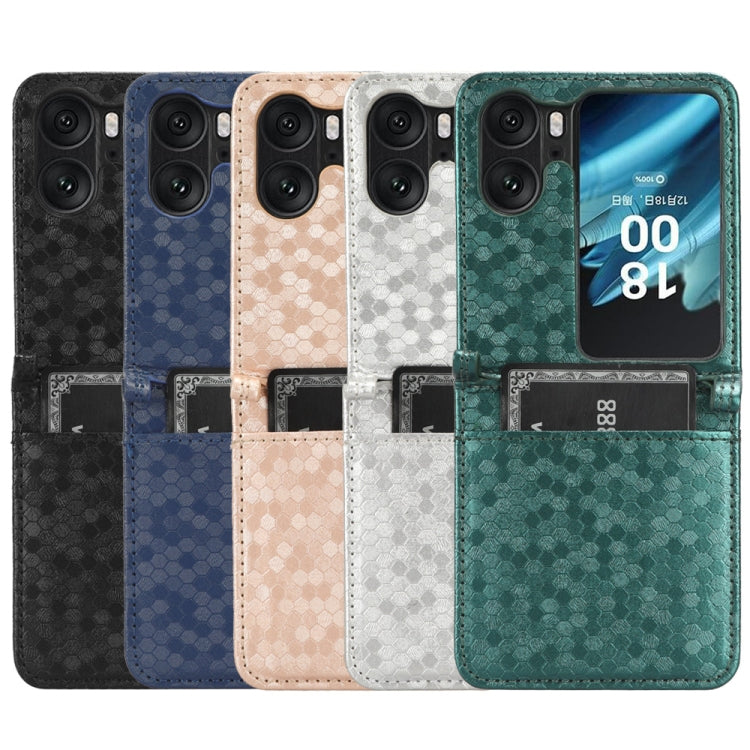 Custodia per telefono in pelle con trama a nido d'ape, For OPPO Find N2 Flip, For OPPO Find N2, For Realme C55 4G, For Realme V30 / V30T 5G