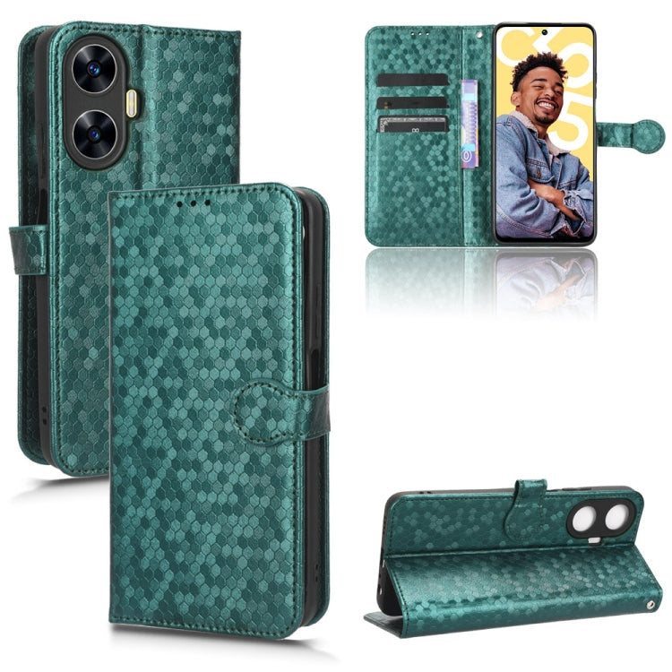 Custodia per telefono in pelle con trama a nido d'ape, For OPPO Find N2 Flip, For OPPO Find N2, For Realme C55 4G, For Realme V30 / V30T 5G