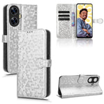 Custodia per telefono in pelle con trama a nido d'ape, For OPPO Find N2 Flip, For OPPO Find N2, For Realme C55 4G, For Realme V30 / V30T 5G