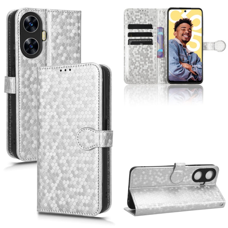 Custodia per telefono in pelle con trama a nido d'ape, For OPPO Find N2 Flip, For OPPO Find N2, For Realme C55 4G, For Realme V30 / V30T 5G