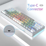AULA F3261 Tastiera meccanica RGB a 61 tasti cablata di tipo C sostituibile a caldo