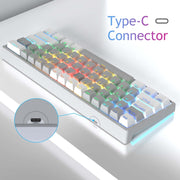 AULA F3261 Tastiera meccanica RGB a 61 tasti cablata di tipo C sostituibile a caldo