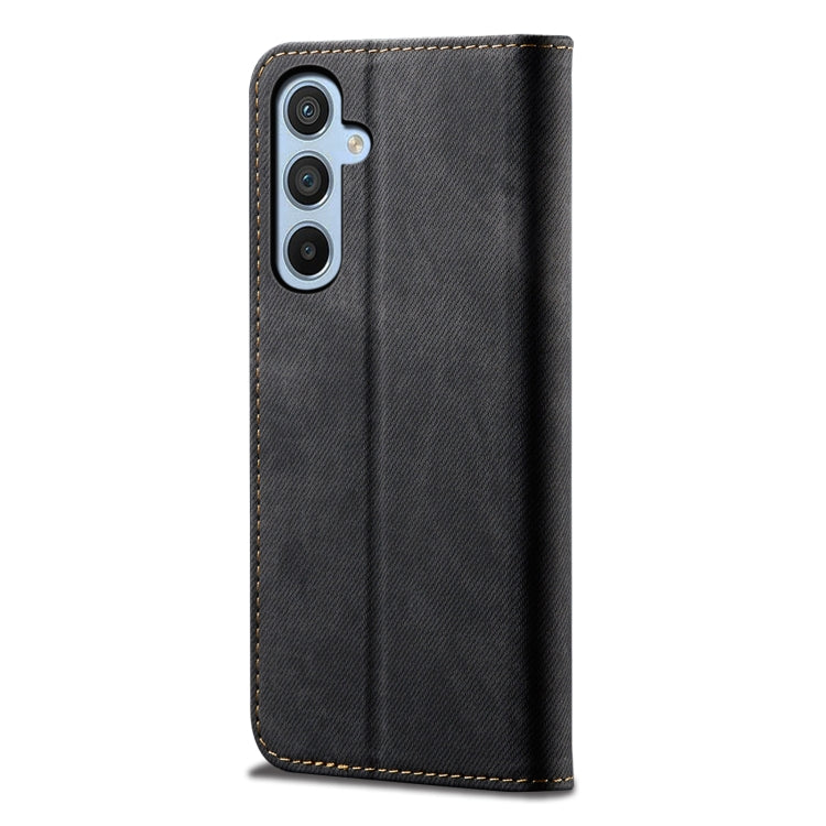 Custodia per telefono in pelle con texture denim, For Samsung Galaxy M54