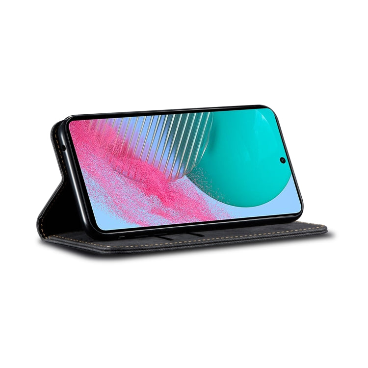 Custodia per telefono in pelle con texture denim, For Samsung Galaxy M54