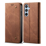 Custodia per telefono in pelle con texture denim, For Samsung Galaxy M54
