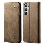 Custodia per telefono in pelle con texture denim, For Samsung Galaxy M54