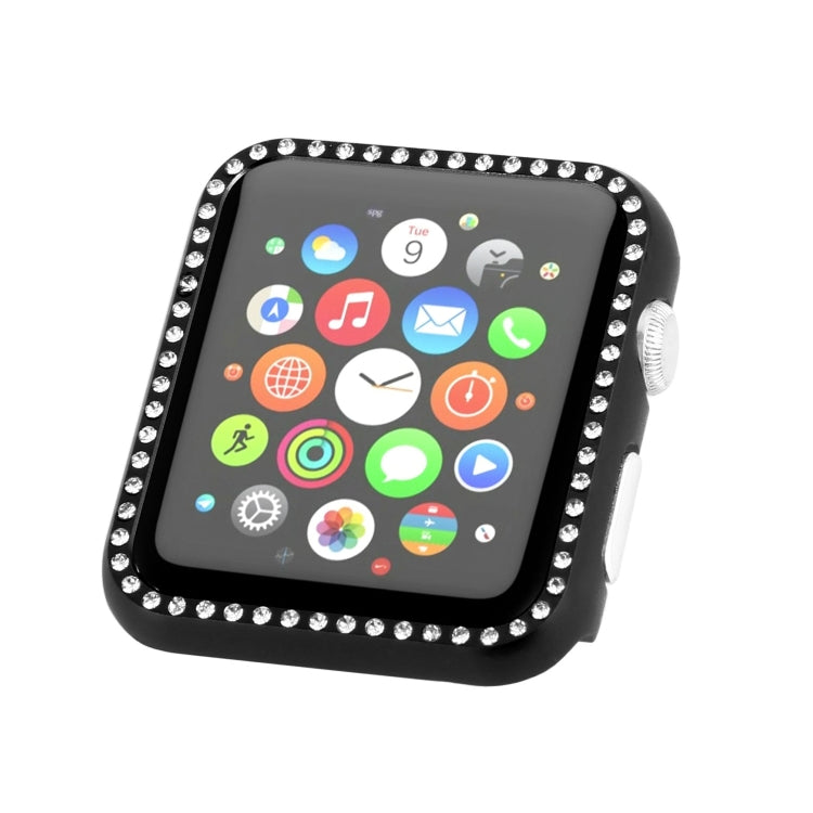 Custodia protettiva per orologio con diamanti in lega di alluminio, For Apple Watch Series 9 / 8 / 7 45mm, For Apple Watch Series SE 2025&SE 2&6&SE&5&4 44mm, For Apple Watch Series 3&2&1 42mm