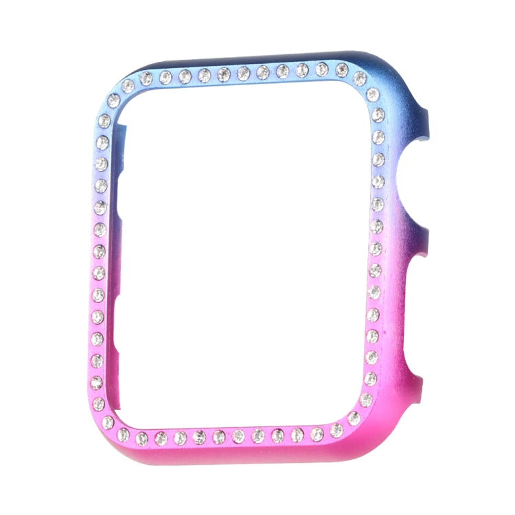 Custodia protettiva per orologio con diamanti in lega di alluminio, For Apple Watch Series 9 / 8 / 7 45mm, For Apple Watch Series SE 2025&SE 2&6&SE&5&4 44mm, For Apple Watch Series 3&2&1 42mm