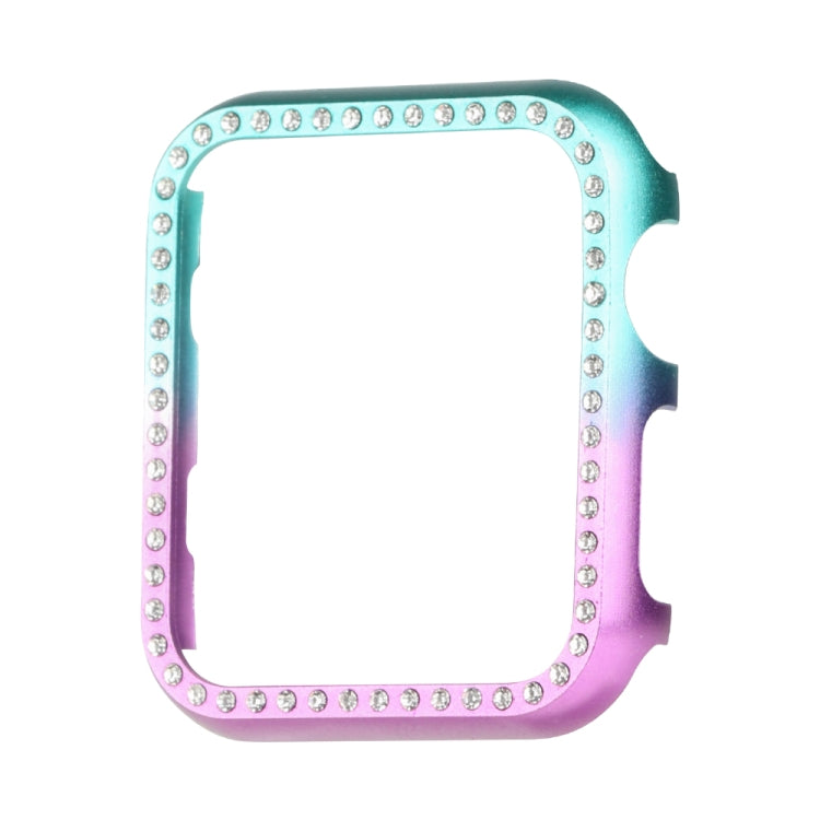 Custodia protettiva per orologio con diamanti in lega di alluminio, For Apple Watch Series 9 / 8 / 7 45mm, For Apple Watch Series SE 2025&SE 2&6&SE&5&4 44mm, For Apple Watch Series 3&2&1 42mm