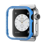 Custodia protettiva per orologio con diamanti in lega di alluminio, For Apple Watch Series 9 / 8 / 7 45mm, For Apple Watch Series SE 2025&SE 2&6&SE&5&4 44mm, For Apple Watch Series 3&2&1 42mm