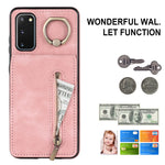 Anello retrò e custodia per telefono con slot per schede RFID con cerniera, For Samsung Galaxy S20, For Samsung Galaxy S20+, For Samsung Galaxy S20 Ultra, For Samsung Galaxy S20 FE