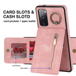 Anello retrò e custodia per telefono con slot per schede RFID con cerniera, For Samsung Galaxy S20, For Samsung Galaxy S20+, For Samsung Galaxy S20 Ultra, For Samsung Galaxy S20 FE
