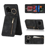 Anello retrò e custodia per telefono con slot per schede RFID con cerniera, For Samsung Galaxy S20, For Samsung Galaxy S20+, For Samsung Galaxy S20 Ultra, For Samsung Galaxy S20 FE
