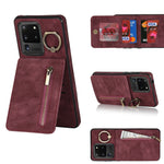 Anello retrò e custodia per telefono con slot per schede RFID con cerniera, For Samsung Galaxy S20, For Samsung Galaxy S20+, For Samsung Galaxy S20 Ultra, For Samsung Galaxy S20 FE