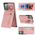 Anello retrò e custodia per telefono con slot per schede RFID con cerniera, For Samsung Galaxy Note20, For Samsung Galaxy Note20 Ultra, For Samsung Galaxy Note10, For Samsung Galaxy Note10+