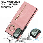 Anello retrò e custodia per telefono con slot per schede RFID con cerniera, For Samsung Galaxy Note20, For Samsung Galaxy Note20 Ultra, For Samsung Galaxy Note10, For Samsung Galaxy Note10+