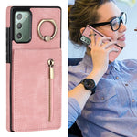 Anello retrò e custodia per telefono con slot per schede RFID con cerniera, For Samsung Galaxy Note20, For Samsung Galaxy Note20 Ultra, For Samsung Galaxy Note10, For Samsung Galaxy Note10+