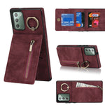 Anello retrò e custodia per telefono con slot per schede RFID con cerniera, For Samsung Galaxy Note20, For Samsung Galaxy Note20 Ultra, For Samsung Galaxy Note10, For Samsung Galaxy Note10+
