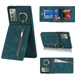 Anello retrò e custodia per telefono con slot per schede RFID con cerniera, For Samsung Galaxy Note20, For Samsung Galaxy Note20 Ultra, For Samsung Galaxy Note10, For Samsung Galaxy Note10+