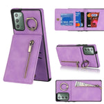 Anello retrò e custodia per telefono con slot per schede RFID con cerniera, For Samsung Galaxy Note20, For Samsung Galaxy Note20 Ultra, For Samsung Galaxy Note10, For Samsung Galaxy Note10+