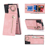 Anello retrò e custodia per telefono con slot per schede RFID con cerniera, For Samsung Galaxy Note20, For Samsung Galaxy Note20 Ultra, For Samsung Galaxy Note10, For Samsung Galaxy Note10+