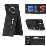 Anello retrò e custodia per telefono con slot per schede RFID con cerniera, For Samsung Galaxy Note20, For Samsung Galaxy Note20 Ultra, For Samsung Galaxy Note10, For Samsung Galaxy Note10+
