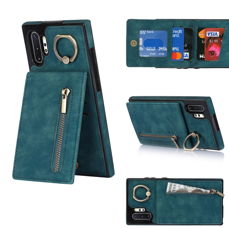 Anello retrò e custodia per telefono con slot per schede RFID con cerniera, For Samsung Galaxy Note20, For Samsung Galaxy Note20 Ultra, For Samsung Galaxy Note10, For Samsung Galaxy Note10+