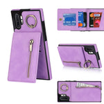 Anello retrò e custodia per telefono con slot per schede RFID con cerniera, For Samsung Galaxy Note20, For Samsung Galaxy Note20 Ultra, For Samsung Galaxy Note10, For Samsung Galaxy Note10+
