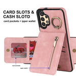 Anello retrò e custodia per telefono con slot per schede RFID con cerniera, For Samsung Galaxy A13 4G / 5G, For Samsung Galaxy A51 4G, For Samsung Galaxy A51 5G, For Samsung Galaxy A52 5G