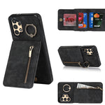Anello retrò e custodia per telefono con slot per schede RFID con cerniera, For Samsung Galaxy A13 4G / 5G, For Samsung Galaxy A51 4G, For Samsung Galaxy A51 5G, For Samsung Galaxy A52 5G