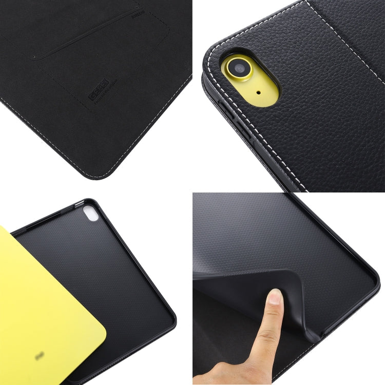GEBEI Custodia in pelle per tablet Flip Texture seta, For iPad 10th Gen 10.9 2022