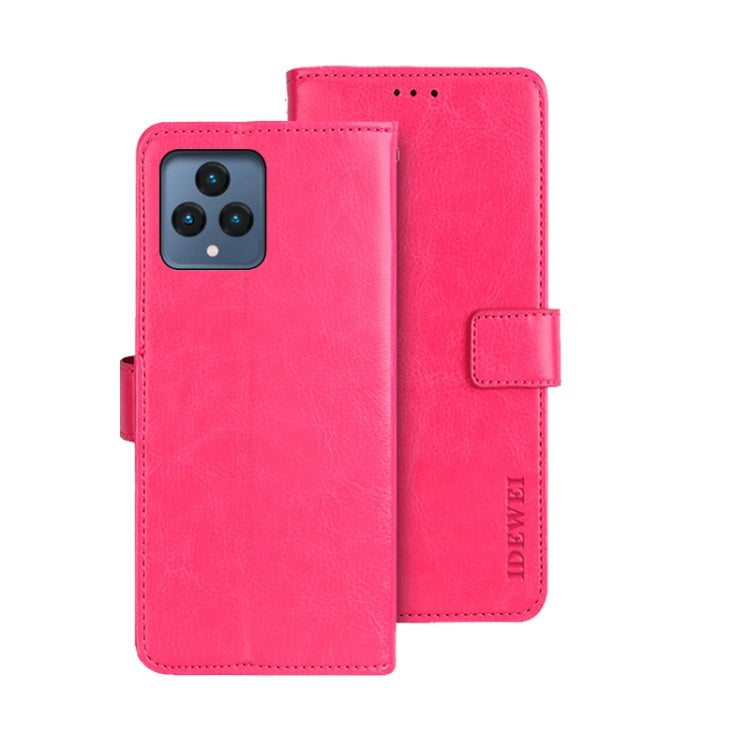 idewei Custodia per telefono in pelle con texture Crazy Horse con supporto, For T-Mobile REVVL 6 5G, For Motorola Moto G23/G13, For Motorola Moto G73