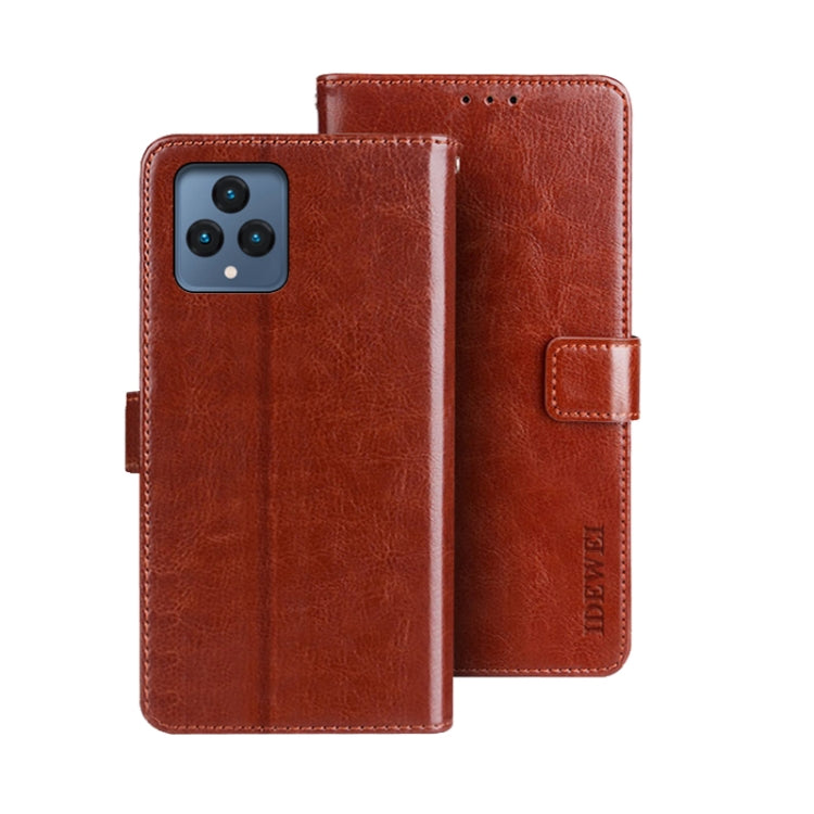 idewei Custodia per telefono in pelle con texture Crazy Horse con supporto, For T-Mobile REVVL 6 5G, For Motorola Moto G23/G13, For Motorola Moto G73