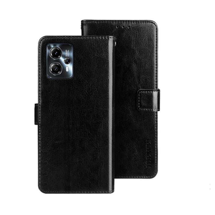 idewei Custodia per telefono in pelle con texture Crazy Horse con supporto, For T-Mobile REVVL 6 5G, For Motorola Moto G23/G13, For Motorola Moto G73