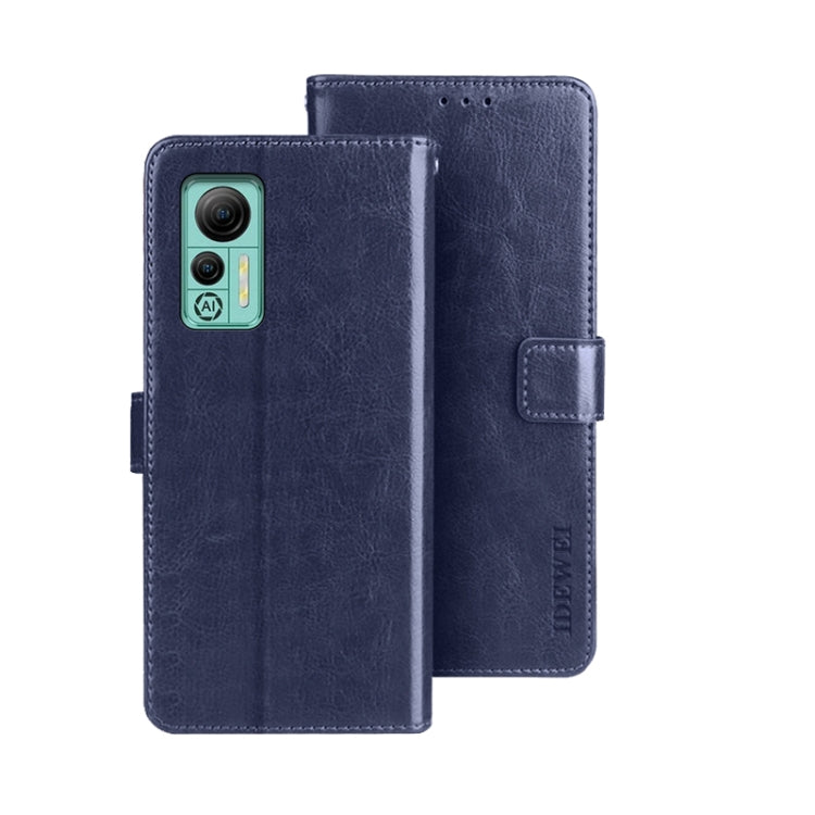 idewei Custodia per telefono in pelle con texture Crazy Horse con supporto, For Sharp Rouvo V, For Ulefone Note 14, For Xiaomi Poco C55/Redmi 12C/Redmi 11A