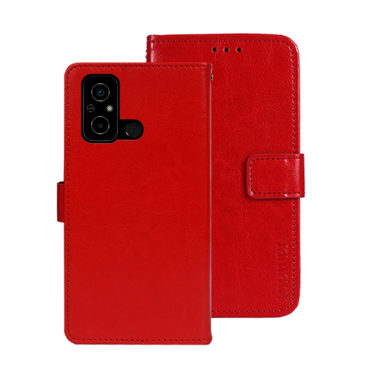 idewei Custodia per telefono in pelle con texture Crazy Horse con supporto, For Sharp Rouvo V, For Ulefone Note 14, For Xiaomi Poco C55/Redmi 12C/Redmi 11A