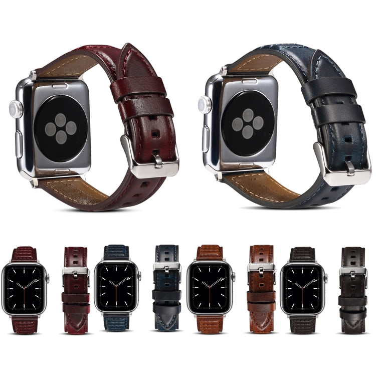 Cinturino per orologio in vera pelle cerata ad olio, For Apple Watch Ultra 49mm / Series 8&7 45mm / SE 2&6&SE&5&4 44mm / 3&2&1 42mm, For Apple Watch Series 8&7 41mm / SE 2&6&SE&5&4 40mm / 3&2&1 38mm