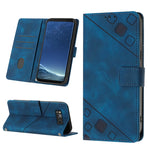 Custodia per telefono in pelle goffrata effetto pelle, For Samsung Galaxy S8, For Samsung Galaxy S8+, For Samsung Galaxy S9