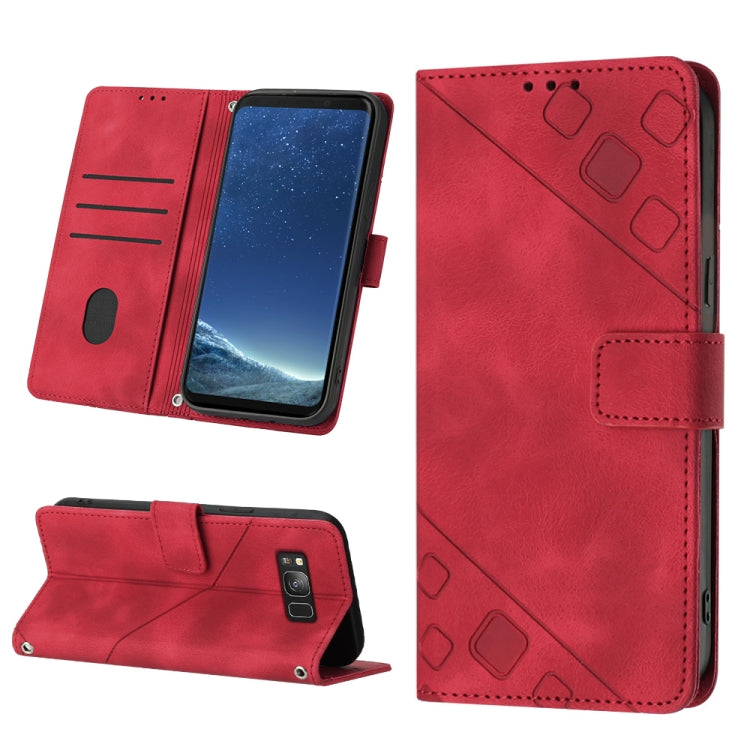 Custodia per telefono in pelle goffrata effetto pelle, For Samsung Galaxy S8, For Samsung Galaxy S8+, For Samsung Galaxy S9