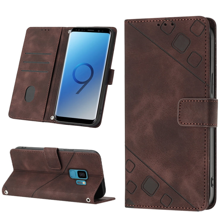 Custodia per telefono in pelle goffrata effetto pelle, For Samsung Galaxy S8, For Samsung Galaxy S8+, For Samsung Galaxy S9