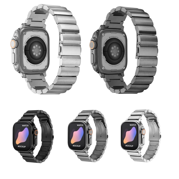 Cinturino per orologio in lega di titanio con fibbia piatta, For Apple Watch Ultra 49mm / Series 8&7 45mm / SE 2&6&SE&5&4 44mm / 3&2&1 42mm, For Apple Watch Series 8&7 41mm / SE 2&6&SE&5&4 40mm / 3&2&1 38mm