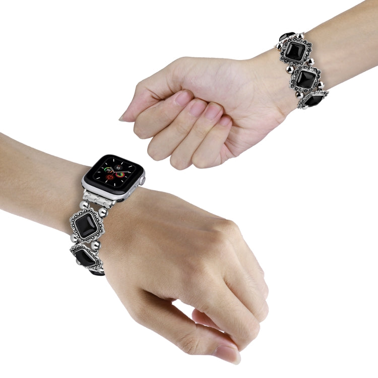 Cinturino per orologio in metallo con pietra di pino retrò, For Apple Watch Ultra 49mm / Series 8&7 45mm / SE 2&6&SE&5&4 44mm / 3&2&1 42mm, For Apple Watch Series 8&7 41mm / SE 2&6&SE&5&4 40mm / 3&2&1 38mm