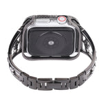Cinturino per orologio in metallo rame zircone, For Apple Watch Ultra 49mm / Series 8&7 45mm / SE 2&6&SE&5&4 44mm / 3&2&1 42mm, For Apple Watch Series 8&7 41mm / SE 2&6&SE&5&4 40mm / 3&2&1 38mm